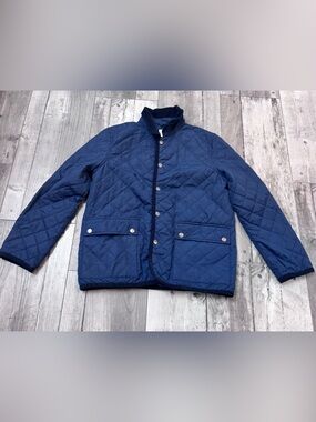 Crewcuts Quilted Button Down Boys Jacket Navy Blue Classic 10
